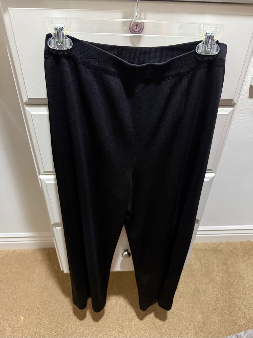 Exclusively Misook Classic Black Wide-Leg Pants - Women's Comfort Fit